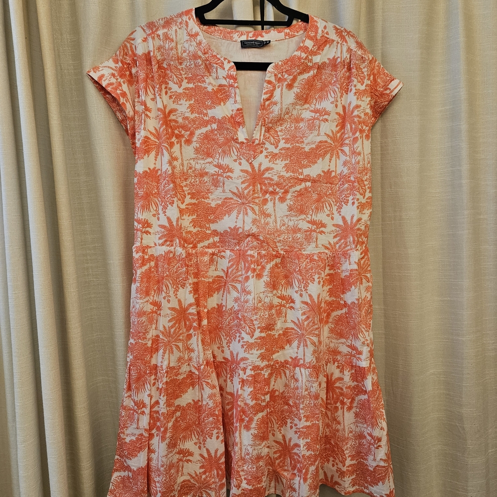 Vineyard Vines Coral Palm Mini Dress